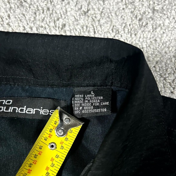 VTG No Boundaries Camp Button-Up Shirt Men's L Black Dragon Flames Grunge Skater - Picture 4 of 8